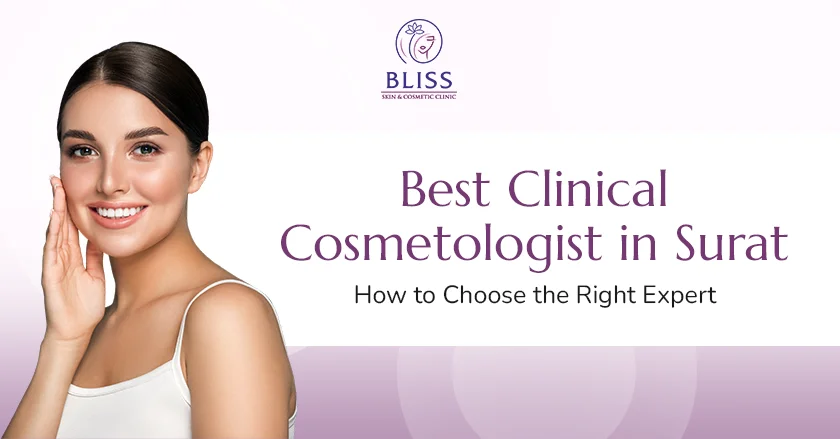 Best Clinical Cosmetologist in Surat: How to Choose the Right Expert - smiling young woman with glowing skin, showcasing the expertise of clinical cosmetologists in Surat for personalized skincare and treatments in a professional clinic.