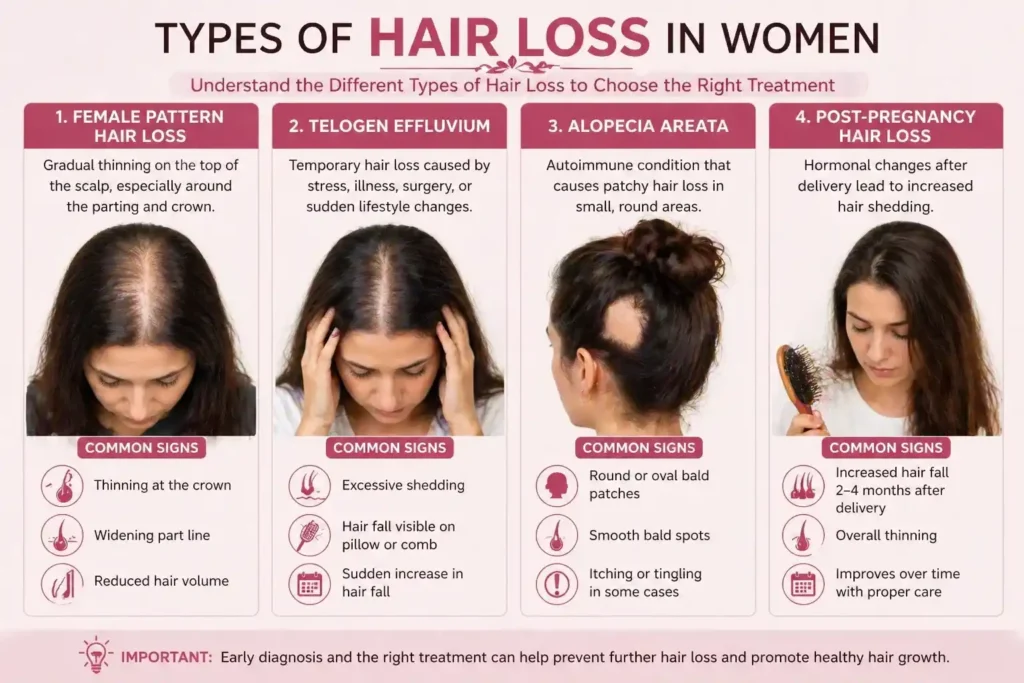 types of hair loss in women